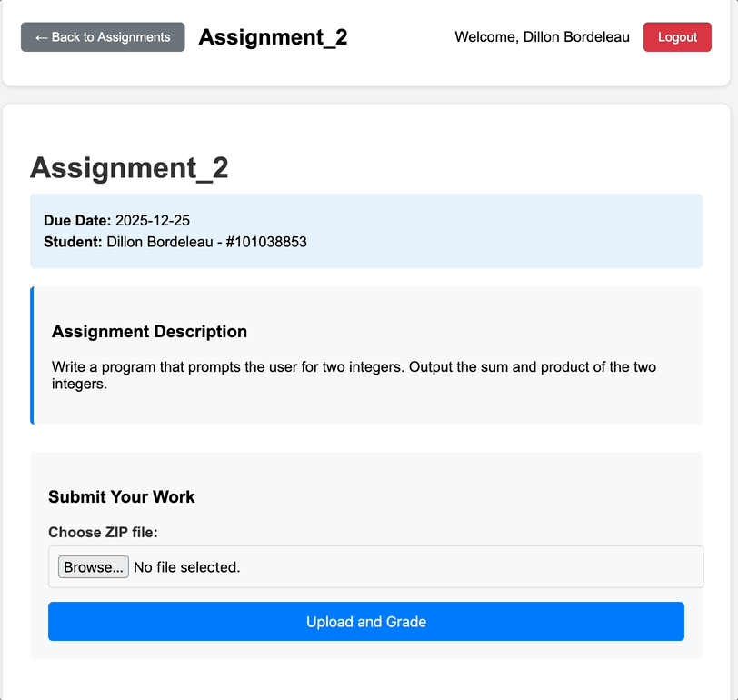 C++ Autograding Server